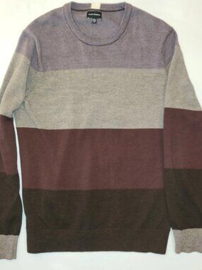Club Monaco Men's Large Colorblock Crew Neck Sweater Purple Gray Burgundy